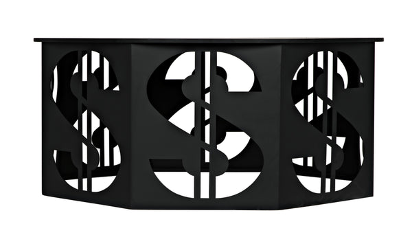 Dollar Coffee Table, Black Steel
