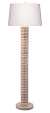 Abacus Mango Wood 1-Light Floor Lamp with Polyester Linen Shade