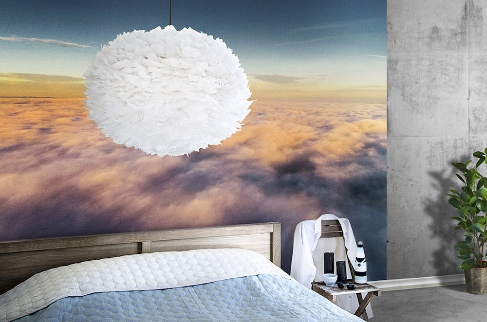 Eos XL Hardwired Pendant in White with White Cord
