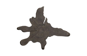 Freeform Teak Wall Slice , Large, Dark Gray