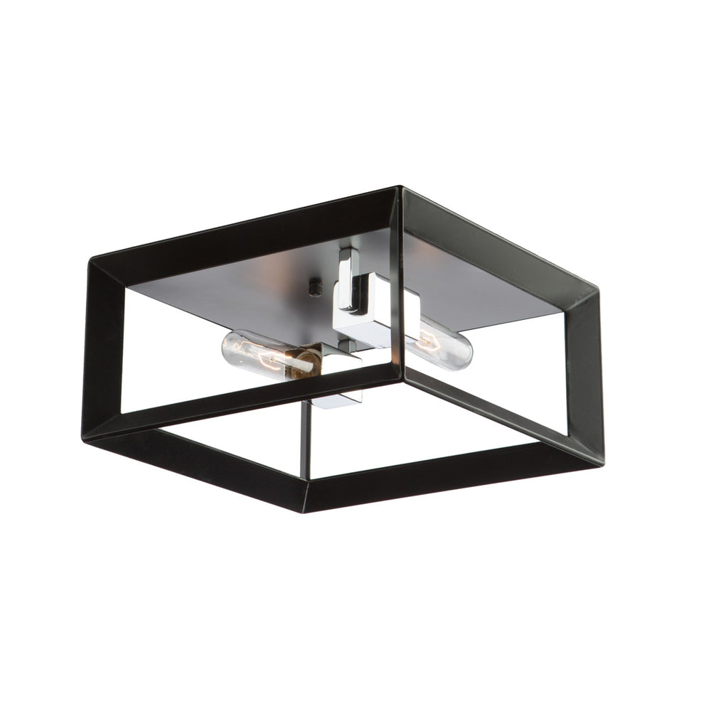 Vineyard AC10063BC Flush Mount in Black & Chrome