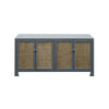 CANE CABINET W. BRASS HARDWARE IN GREY LACQUER