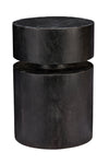 Dylan Wood Round Side Table, Charcoal