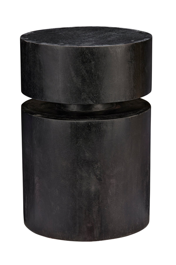  Dylan Wood Round Side Table, Charcoal