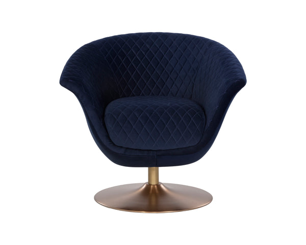 CARINE SWIVEL LOUNGE CHAIR - QUILTED ABBINGTON NAVY