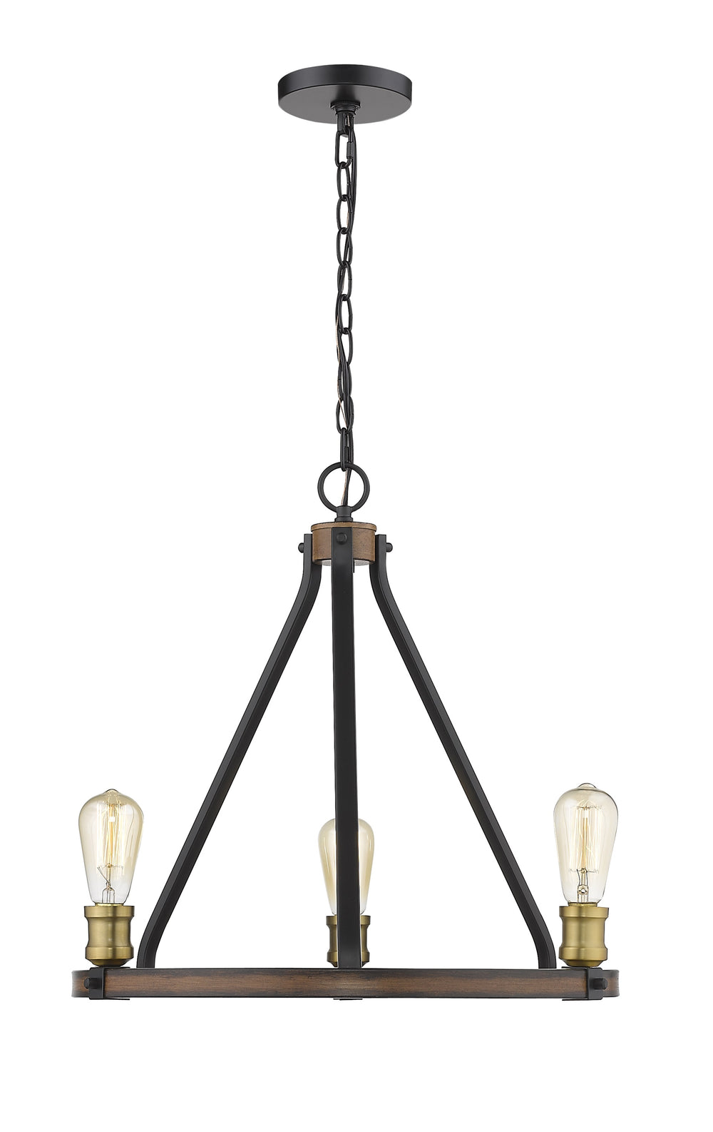 Kirkland 3 Light Chandelier in Rustic Mahogany Finish