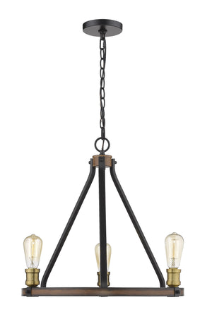 Kirkland 3 Light Chandelier in Rustic Mahogany Finish