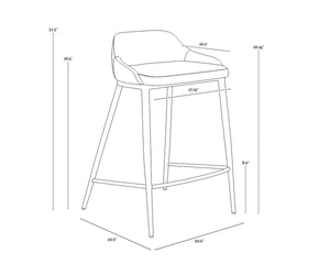 ASTRA COUNTER STOOL - BLACK - CINNAMON BROWN
