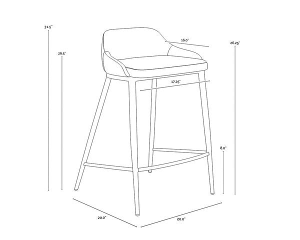 ASTRA COUNTER STOOL - BLACK - CINNAMON BROWN
