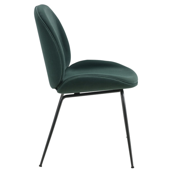 Lucy Velvet Fabric Chair In Gallery Dark Green