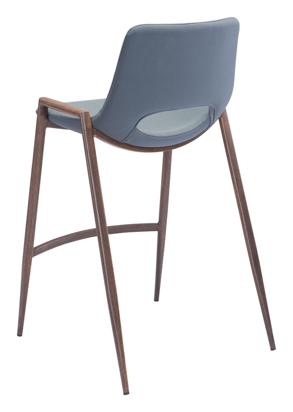 Desi Counter Stool (Set of 2) Blue & Walnut