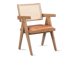 Douglas Leather Seat Dining Chair - Autumn Brown