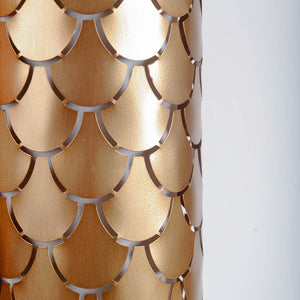 Brasseur IV 10.5x22 Gold Toned Metal Fish Scale Wall Sconce