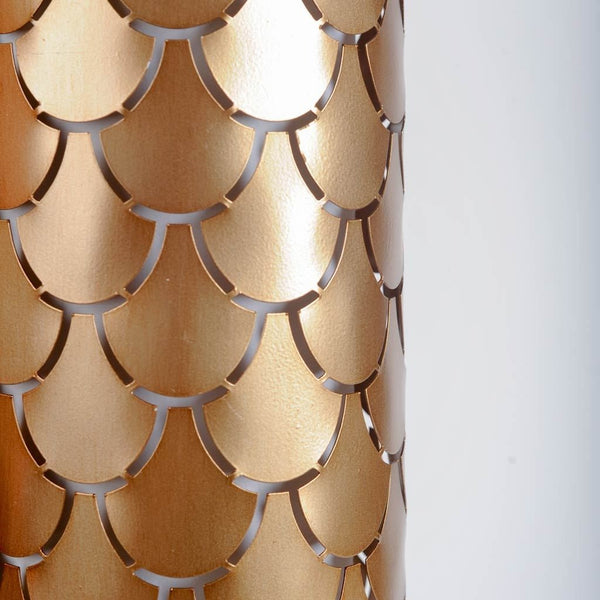 Brasseur IV 10.5x22 Gold Toned Metal Fish Scale Wall Sconce