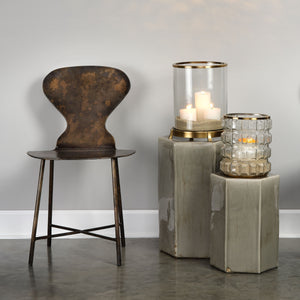 Porto Ceramic Indoor/Outdoor Side Table-Large, Gray
