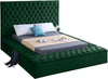 Randal King Bed In Green Velvet