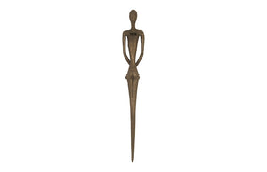 Skinny Female Wall Art, Resin, Bronze