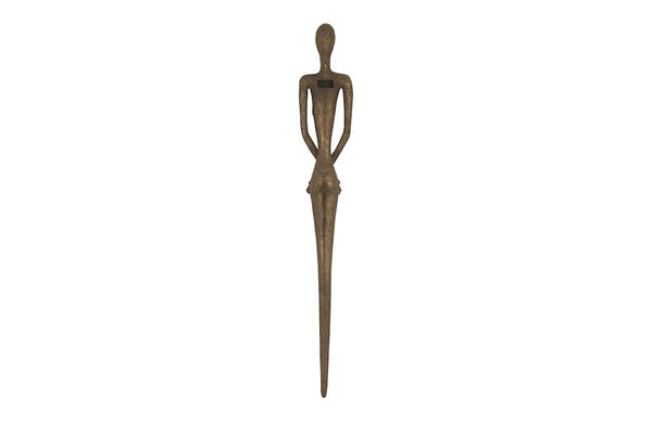 Skinny Female Wall Art, Resin, Bronze