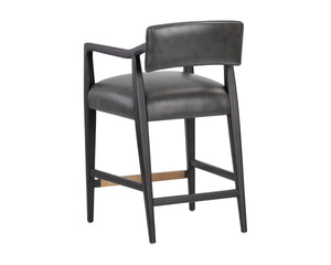 KEAGAN COUNTER STOOL - BRENTWOOD CHARCOAL LEATHER
