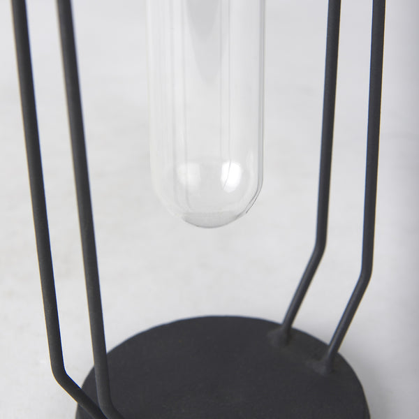 Aria 4.5L x 3.9W x 11.0H Metal and Glass Holder Object