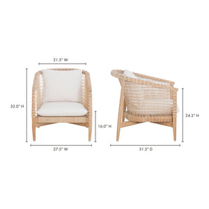 Moe's Kuna Outdoor Lounge Chair in White