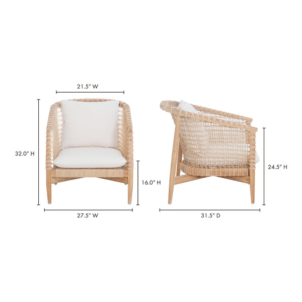 Moe's Kuna Outdoor Lounge Chair in White