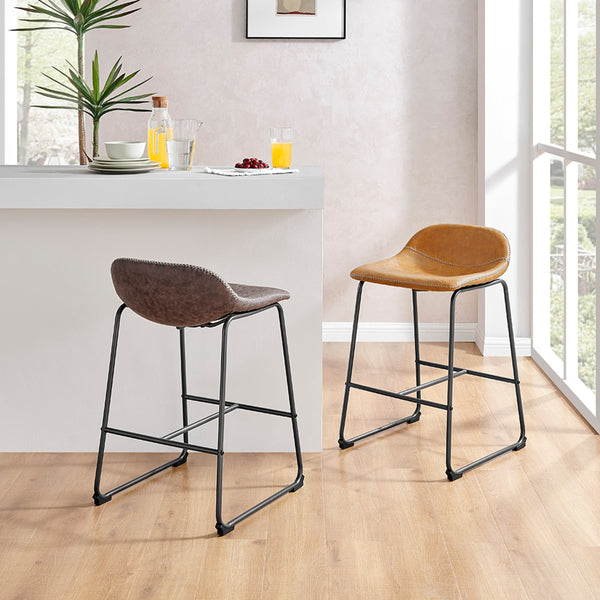 Leighton KD PU Counter Stool, Vintage Cedar