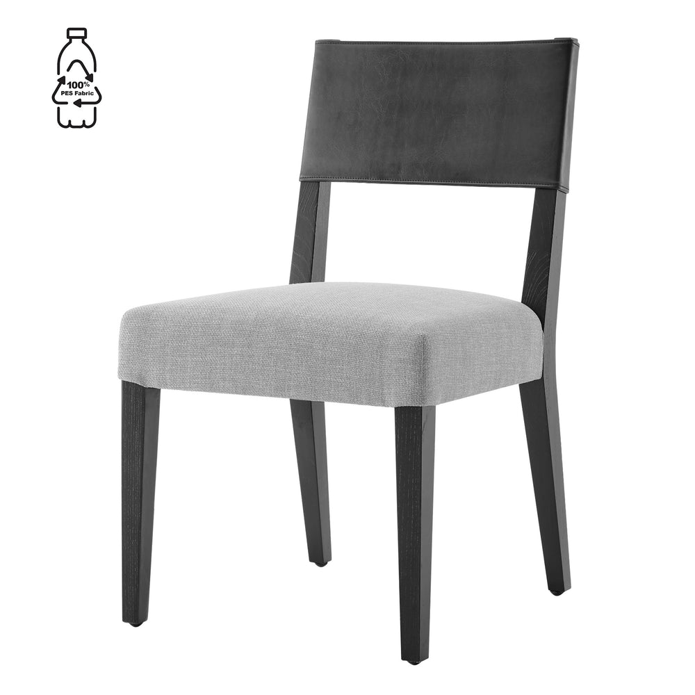 Kylo PU/ Fabric Dining Side Chair, Borneo Black/Meridien Gray