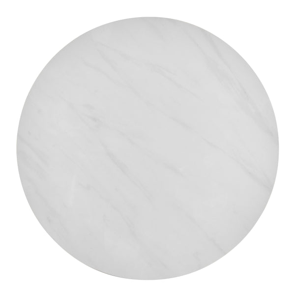 Ingrid Ceramic Top 21.5" Round Side Table, Marble/Natural