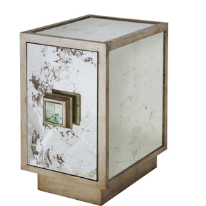 ANT MIR & CHAMPAGNE SLVR LF ONE DR CABINET