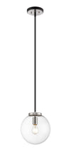 Parsons 1 Light Pendant in Matte Black + Brushed Nickel Finish