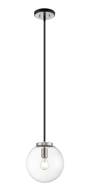 Parsons 1 Light Pendant in Matte Black + Brushed Nickel Finish