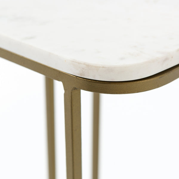 Adalley C Table-Polished White Marble
