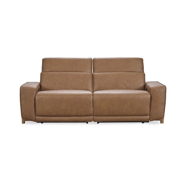 Kadon Leather Power Recliner Sofa with USB-C - Tan
