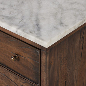 Odette Nightstand - White Statuario Marble