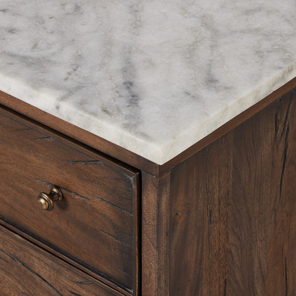 Odette Nightstand - White Statuario Marble