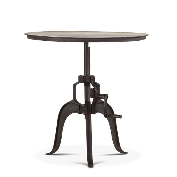 OPEN BOX -  Industrial Loft 30-Inch Adjustable Crank Iron Side Table with Matte Black Finish