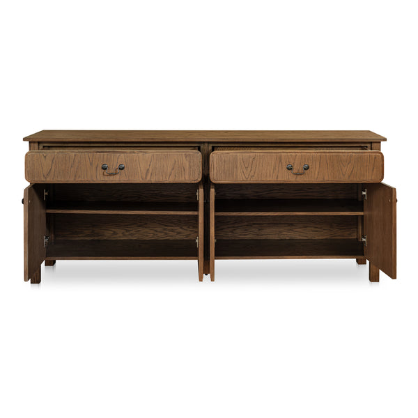 Caroline Sideboard with Curved Legs in Warm Brown
