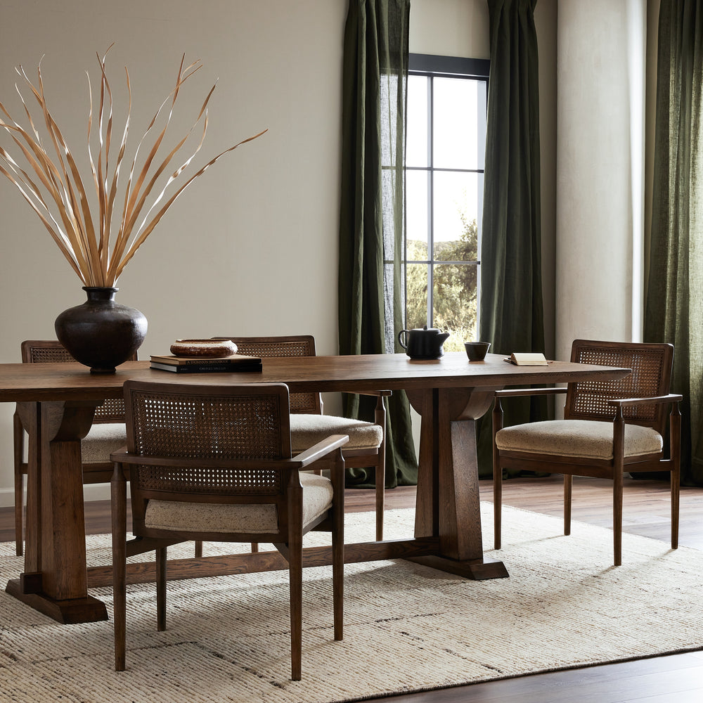 Ashwin Dining Table in Brown Oak