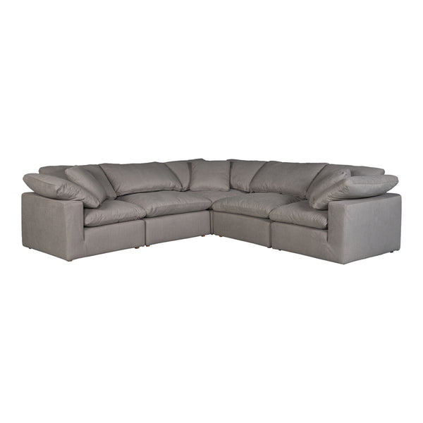 Moe's Terra Classic L-Shaped Modular Sectional in Light Grey