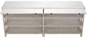 Sutton Mahogany and Veneer Console in White Wash with Brass Pulls
