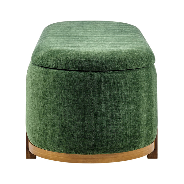 Ayleen Chenille Storage Bench, Seneca Green 