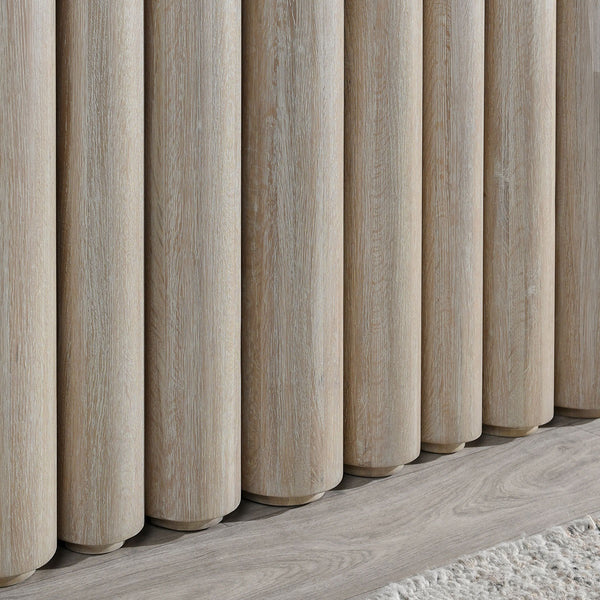 Tiber Solid Wood Console Table in Cream Washed