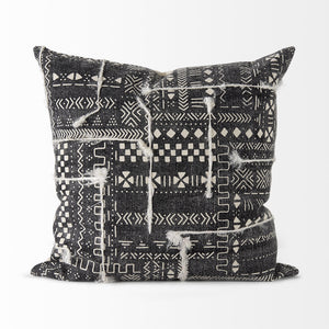 Bethune 18 x 18 Black And White Embroidered Pattern Decorative Pillow Cover