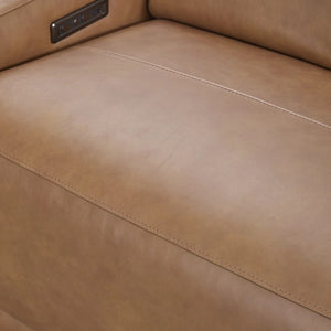 Kadon Leather Power Recliner Sofa with USB-C - Tan