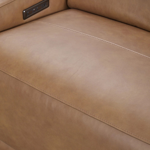 Kadon Leather Power Recliner Sofa with USB-C - Tan