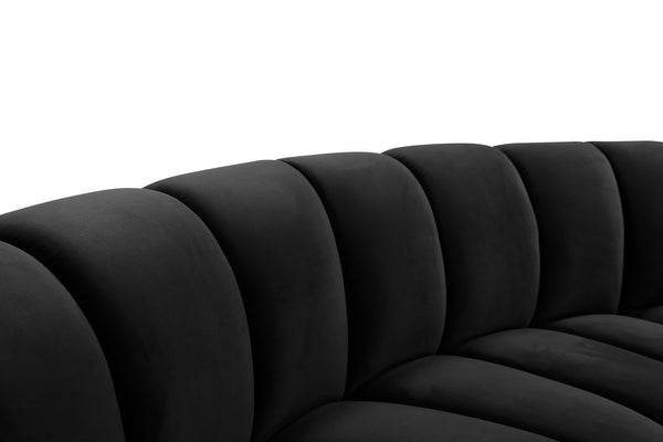 Lynda 2pc. Modular Sectional In Black Velvet