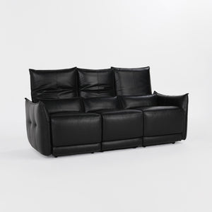 Amsterdam Power Reclining Sofa in Premium Black Leather