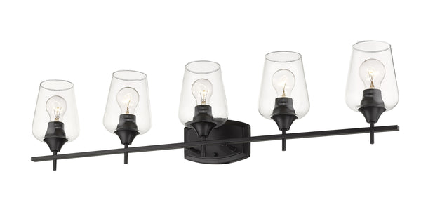 Joliet 5 Light Vanity in Matte Black Finish