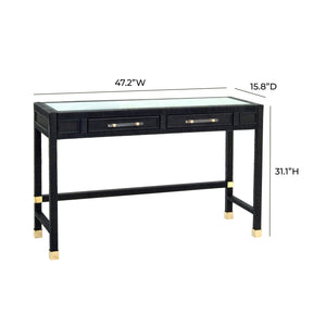 Amara Charcoal Rattan Desk